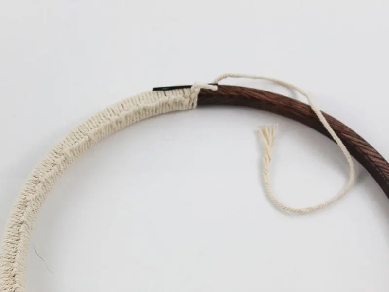 tying off macrame string using a bobby pin