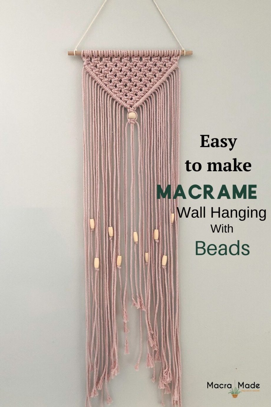 How to Make a Simple Macrame Wall Hanging with Beads MacraMade