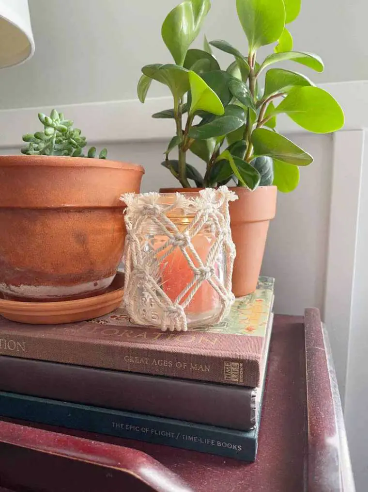 DIY Macrame Glass Jar Covers Made with Square Knots MacraMade