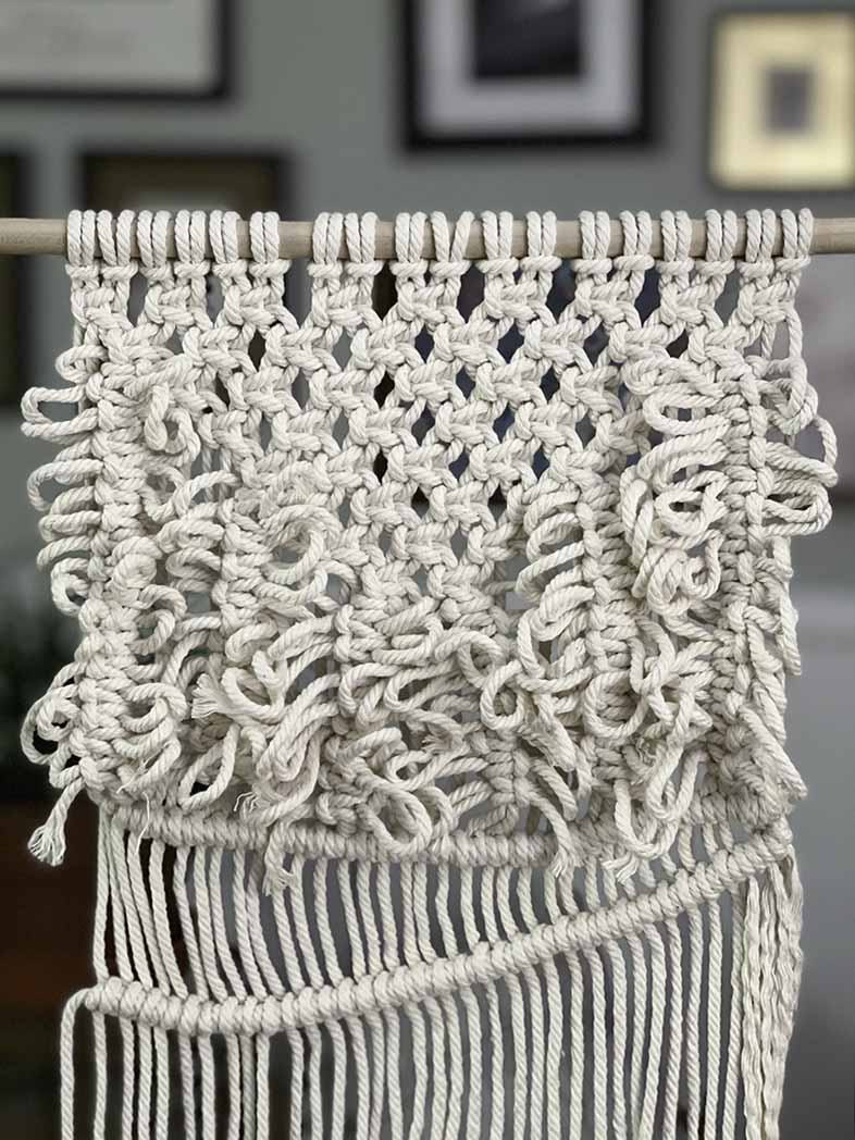 Macrame Wall Hanging with Square Knots - Macra-Made