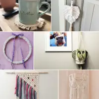 image collage of macrame projects for beginners